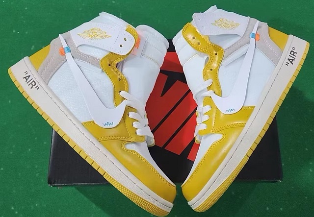 Women Jordan Shoes 1 Grade AAA Off White Yellow